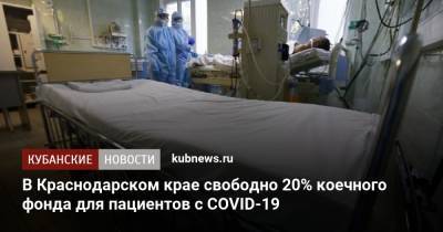В Краснодарском крае свободно 20% коечного фонда для пациентов с COVID-19