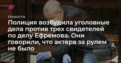 Полиция возбудила уголовные дела против трех свидетелей по делу Ефремова. Они говорили, что актера за рулем не было