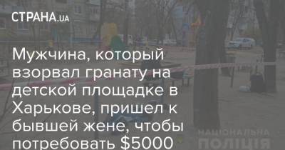Мужчина, который взорвал гранату на детской площадке в Харькове, пришел к бывшей жене, чтобы потребовать $5000