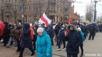 Протест в Хабаровске прошел под флагом Беломайдана