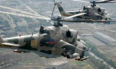 Редкие кадры: вертолеты "МИ-24" ВС Азербайджана не испугались российских ПВО, по армии Армении нанесен удар