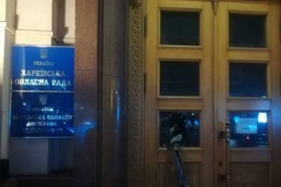 В Харькове молодой человек разбил двери ОГА для привлечения внимания местных депутатов
