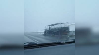Автобус дотла сгорел в Ростовской области