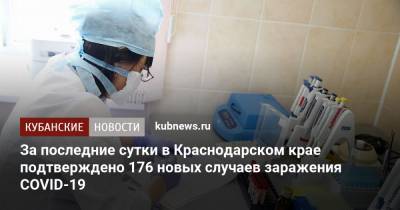 За последние сутки в Краснодарском крае подтверждено 176 новых случаев заражения COVID-19