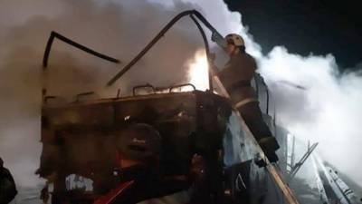 В Ростовской области загорелся пассажирский автобус