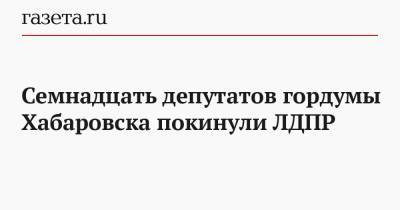 Семнадцать депутатов гордумы Хабаровска покинули ЛДПР