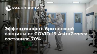 Эффективность британской вакцины от COVID-19 AstraZeneca составила 70%