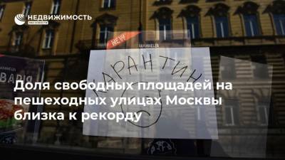 Доля свободных площадей на пешеходных улицах Москвы близка к рекорду
