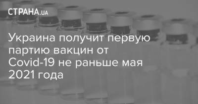 Украина получит первую партию вакцин от Covid-19 не раньше мая 2021 года