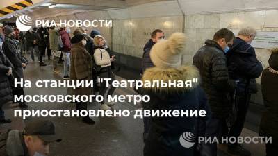 На станции "Театральная" московского метро приостановлено движение