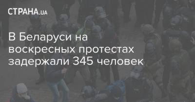 В Беларуси на воскресных протестах задержали 345 человек