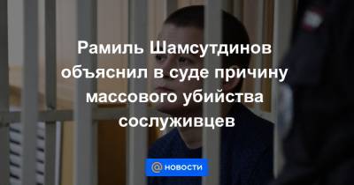 Рамиль Шамсутдинов объяснил в суде причину массового убийства сослуживцев