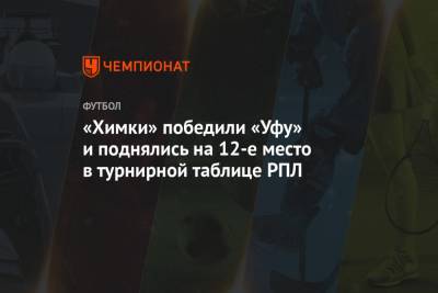 «Химки» победили «Уфу» и поднялись на 12-е место в турнирной таблице РПЛ