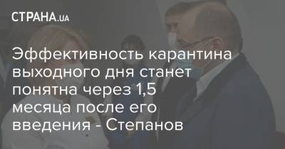 Эффективность карантина выходного дня станет понятна через 1,5 месяца после его введения - Степанов
