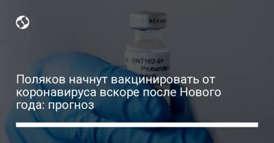 Поляков начнут вакцинировать от коронавируса вскоре после Нового года: прогноз - liga.net - Украина - Польша