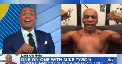 Майк Тайсон сбросил 45 килограммов перед возвращением в бокс и разделся в прямом эфире (видео)