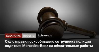 Суд отправил оскорбившего сотрудника полиции водителя Mercedes-Benz на обязательные работы