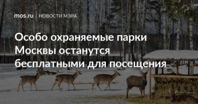 Особо охраняемые парки Москвы останутся бесплатными для посещения