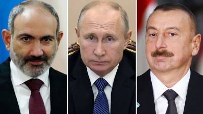 Путин обсудил с Алиевым и Пашиняном выполнение соглашения по Карабаху