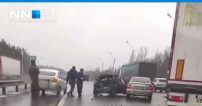 Авария на Южном обходе Нижнего Новгорода собрала «паровозик» из машин