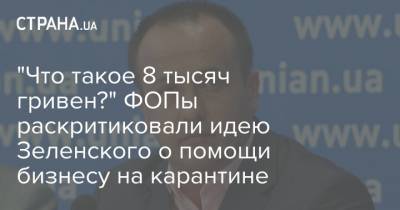 "Что такое 8 тысяч гривен?" ФОПы раскритиковали идею Зеленского о помощи бизнесу на карантине