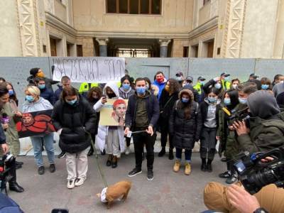 «Скотный двор» как акция протеста – активисты принесли поросенка к парламенту Грузии