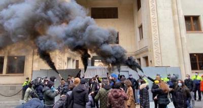"Скотный двор" перед зданием парламента": оппозиция провела акцию-перформанс