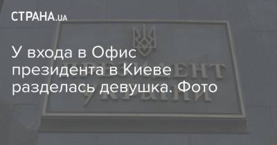 У входа в Офис президента в Киеве разделась девушка. Фото
