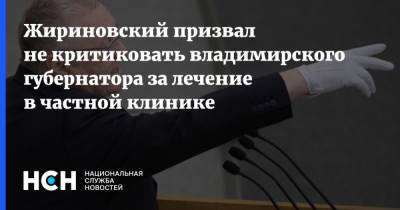 Жириновский призвал не критиковать владимирского губернатора за лечение в частной клинике