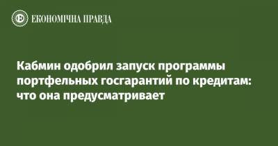 Кабмин одобрил запуск программы портфельных госгарантий по кредитам: что она предусматривает