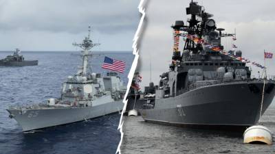 Минобороны РФ разместило видео вторжение эсминца ВМС США в территориальные воды