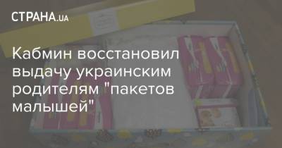 Кабмин восстановил выдачу украинским родителям "пакетов малышей"
