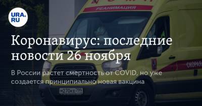 Коронавирус: последние новости 26 ноября. В России растет смертность от COVID, но уже создается принципиально новая вакцина