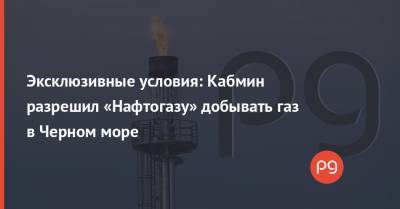 Эксклюзивные условия: Кабмин разрешил «Нафтогазу» добывать газ в Черном море
