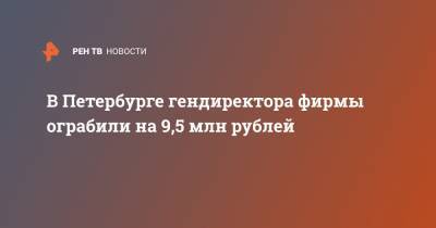 В Петербурге гендиректора фирмы ограбили на 9,5 млн рублей