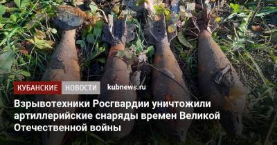Взрывотехники Росгвардии уничтожили артиллерийские снаряды времен Великой Отечественной войны