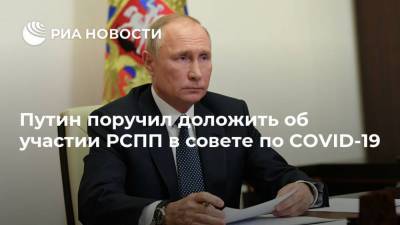 Путин поручил доложить об участии РСПП в совете по COVID-19