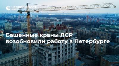 Башенные краны ЛСР возобновили работу в Петербурге