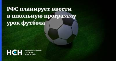 РФС планирует ввести в школьную программу урок футбола