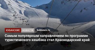 Самым популярным направлением по программе туристического кешбэка стал Краснодарский край