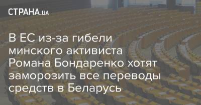В ЕС из-за гибели минского активиста Романа Бондаренко хотят заморозить все переводы средств в Беларусь