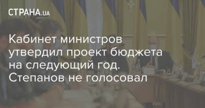 Кабинет министров утвердил проект бюджета на следующий год. Степанов не голосовал