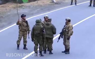 Российские миротворцы заблокировали военнослужащих Азербайджана (видео)