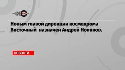 Новым главой дирекции космодрома Восточный назначен Андрей Новиков.