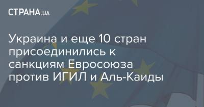 Украина и еще 10 стран присоединились к санкциям Евросоюза против ИГИЛ и Аль-Каиды