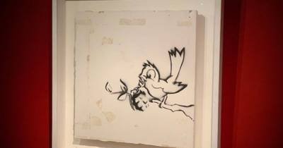 Птичка с гранатой: одно из первый граффити Бэнкси продали на аукционе в Нидерландах