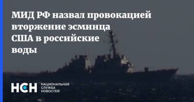 МИД РФ назвал провокацией вторжение эсминца США в российские воды