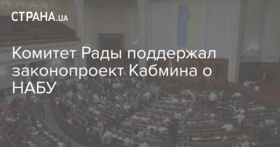 Комитет Рады поддержал законопроект Кабмина о НАБУ