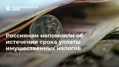 Россиянам напомнили об истечении срока уплаты имущественных налогов