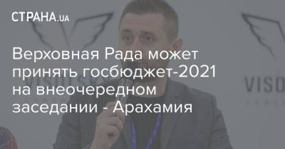 Верховная Рада может принять госбюджет-2021 на внеочередном заседании - Арахамия